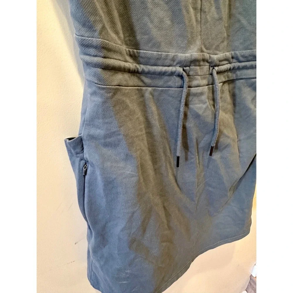 Patagonia‎ Organic Cotton Roaming Dress Grey Cut-out Elastic Comfort Travel Sz M